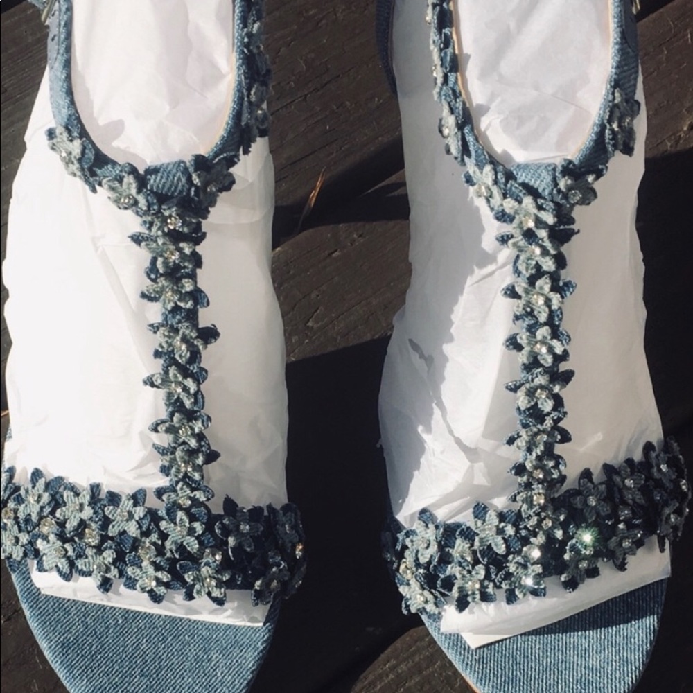 INC Denim Sandals